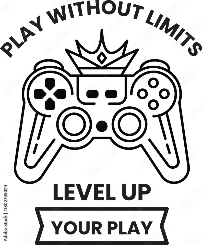 Poster a black and white image of a video game controller with the words 