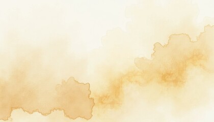 Obraz premium Unique Watercolor Painting: Cream and Brown Texture on Beige and White Background. A watercolor painting of a cloud formation.