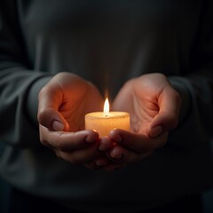 hands holding a candle