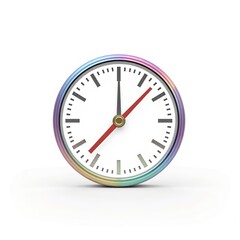 Colorful clock displaying time against a white background