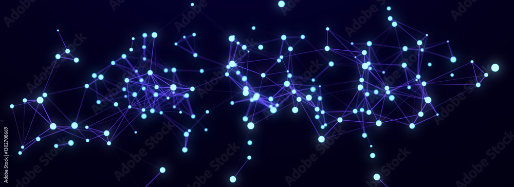 Poster business futuristic backdrop. network connection structure cyberspace with moving particles. abstrac