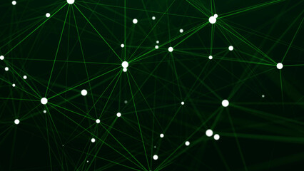 Fototapeta premium Business futuristic backdrop. Network connection structure cyberspace with moving particles. Abstract cyber security background. 3D rendering.