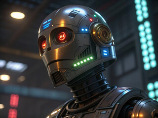 Robot Head with Digital Lights