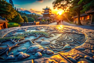 Mysterious Mind Map: Bokeh Effect Stone Tablet Cartography