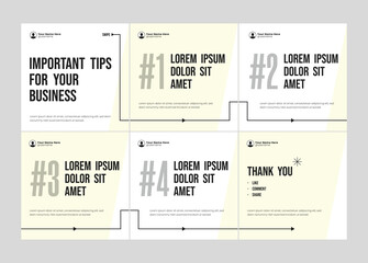 Microblog carousel slides template for social media. Tips sharing instagram carousel template or Linkedin carousel banner post © Tarek Digital