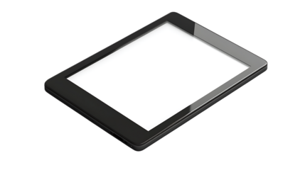 Black e reader mockup with blank screen.