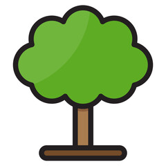 green tree with cloud