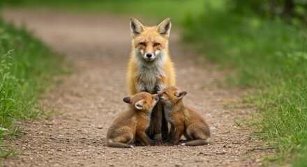 Naklejka premium red fox vulpes