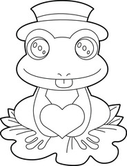Frog Heart Animal Vector Graphic Art Illustration