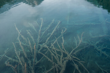 Mirror Lake locate in Jiuzhaigou, Sichuan Province, China