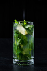mojito classic cocktail in a tall glass