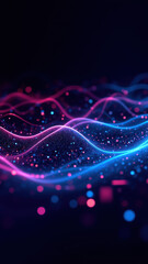 Modern digital architecture with abstract light flares and dots representing a cloud-based infrastructure or software development lifecycle process.