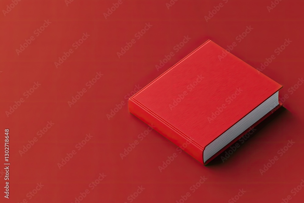 Poster high definition picture of red background with isometric book