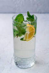 mojito classic cocktail in a tall glass