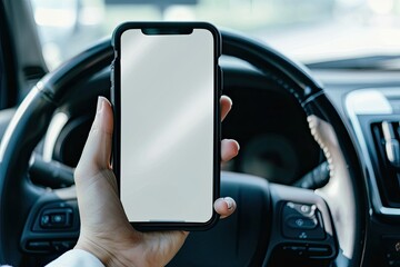 High Definition Visual of Cropped Shot View the Driver Uses the Phone While Driving