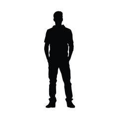 Man standing pose vector silhouette illustration