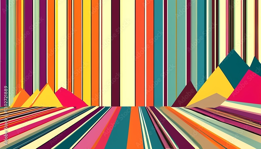 Poster vibrant abstract landscape design digital art creation colorful patterns studio environment artistic