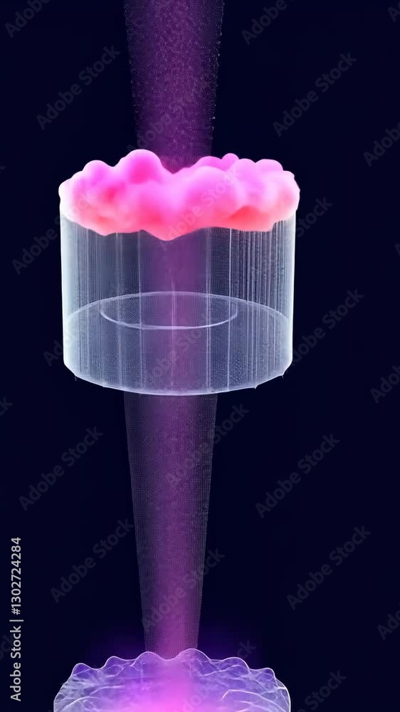 Poster visual representation of a cloud formation being generated through innovative technology in a dark e