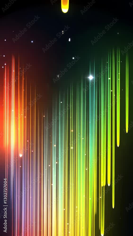 Poster colorful vertical lines create a vibrant abstract pattern with a cosmic feel in a digital artwork