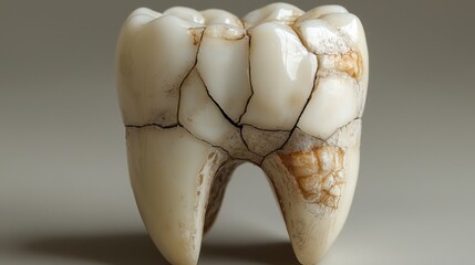 Obraz premium Illustration of a Cracked Tooth Highlighting Dental Health Issues and Treatment Awareness