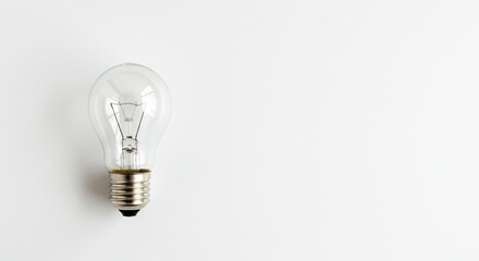 Illuminating Ideas: A minimalist light bulb composition with ample white copyspace