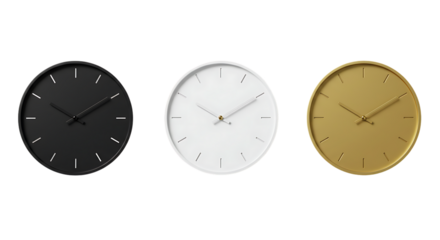 Modern Minimalist Wall Clocks Set Black White Gold Home Decor time room grey hour face style round  