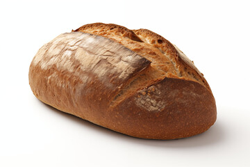 Fresh round bread on a white background. Baked isolated on a light background