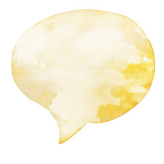 Watercolor speech bubble illustration on transparent background. Design element for communication, text, dialog, message and graphic design