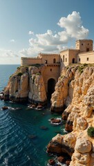 Maltese Seaside Forts overlook tranquil waters, showcasing stunning coastal architecture. Concept highlights historical significance of Maltese Seaside Forts, enhancing cultural heritage