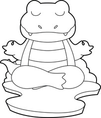 Crocodile Yoga Fitness Meditation Animal Vector Graphic Art Illustration