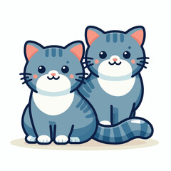 animal, cat, pet, cute, feline, kitty, domestic, isolated, happy, background, looking, design, portrait, adorable, tabby, illustration, funny, vector, fur, black, mammal, white, sweet, fluffy, white b