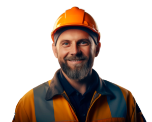 Portrait of male engineer worker wearing safety uniform, electrician