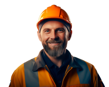 Portrait of male engineer worker wearing safety uniform, electrician