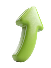 A vibrant, upward-pointing green arrow, symbolizing growth, progress and success.