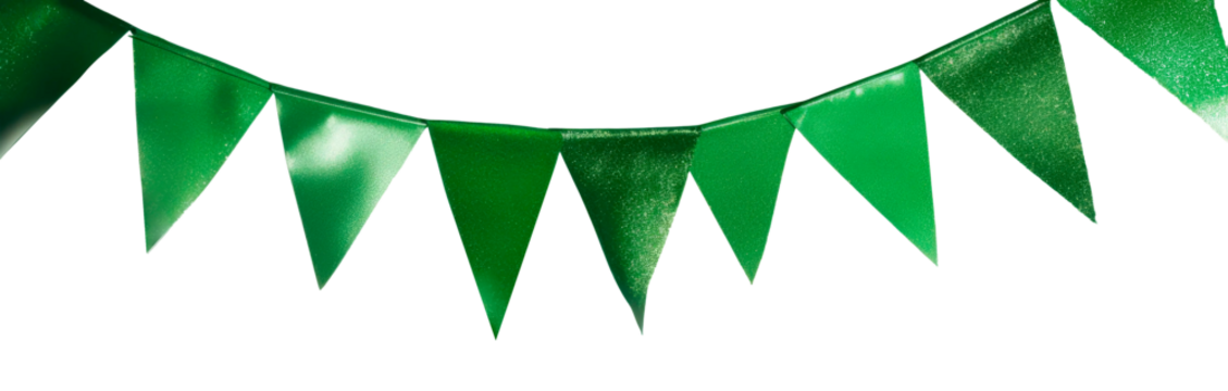 Vibrant Green Glitter Party Bunting Decoration Perfect for Celebrations and Events
