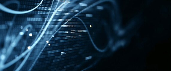 Abstract futuristic lines flowing across digital background representing big data analysis