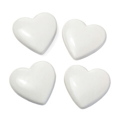 Fototapeta premium White heart shaped isolated on transparent background Generative Ai