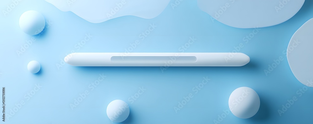 Poster modern minimalist design featuring a sleek device on a soft blue background. ideal for showcasing in