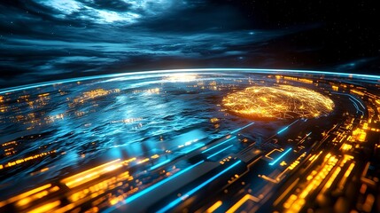 Futuristic Global Network, AI, Tech - Abstract technology