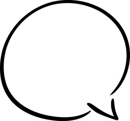 Clean Round Speech Bubble Outline Vector Graphic