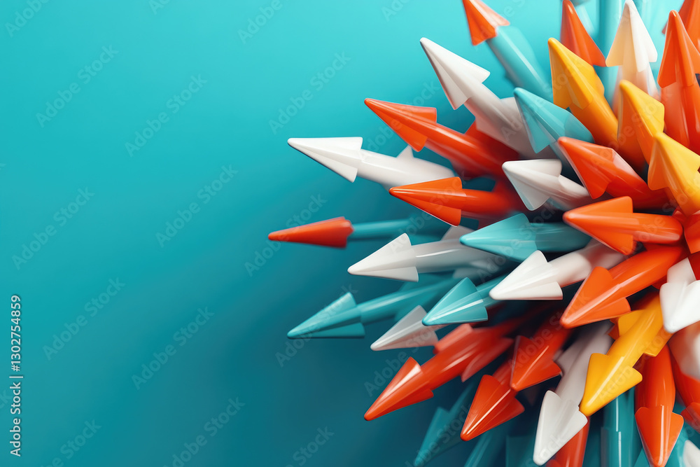 Poster dynamic arrows racing forward in an abstract competition scene symbolizing speed change and strategi