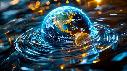 Global Network, Digital Earth, Futuristic Tech - Abstract backgrounds