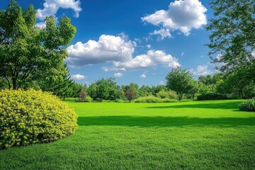 Obraz premium green grass and blue sky