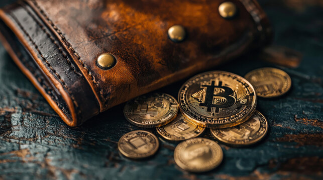 Investing in bitcoin wallets digital currency financial security modern economy close-up cryptocurrency trends