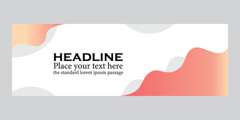 Liquid abstract background. Orange fluid vector banner template for social media, web sites. Wavy shapes