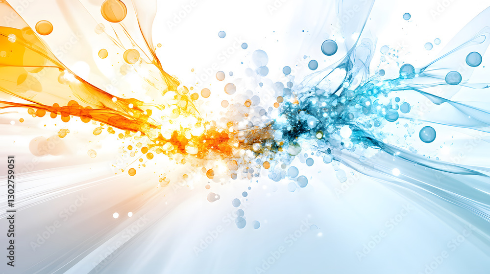 Poster Abstract colorful design with vibrant splashes and particles