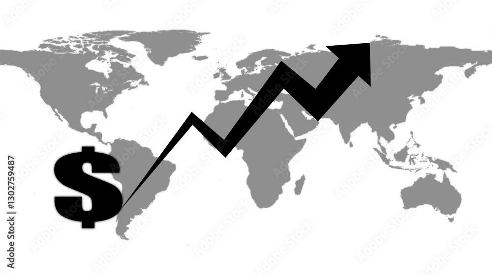 Poster us dollar price graph rising. business growth arrow and graph chart. arrow up. 2d animated video cli