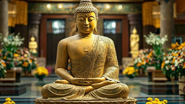 Buddhism is represented of the Buddha, who is said to be in a supine position to soothe the mind.