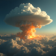 Artificial intelligence-generated mushroom cloud images after a nuclear bomb
