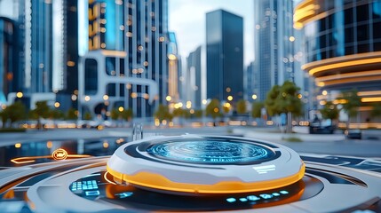 Futuristic City Interface, Smart Tech, Hologram -  Futuristic/Sci-F.